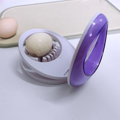 Egg Slicer for Hard Boiled Eggs,Easy to Cut Egg into Slices, Wedge and Dices, Sturdy ABS Body with Stainless Steel Wires,Non-slip Feet,Dishwasher Safe, BPA Free (Purple)