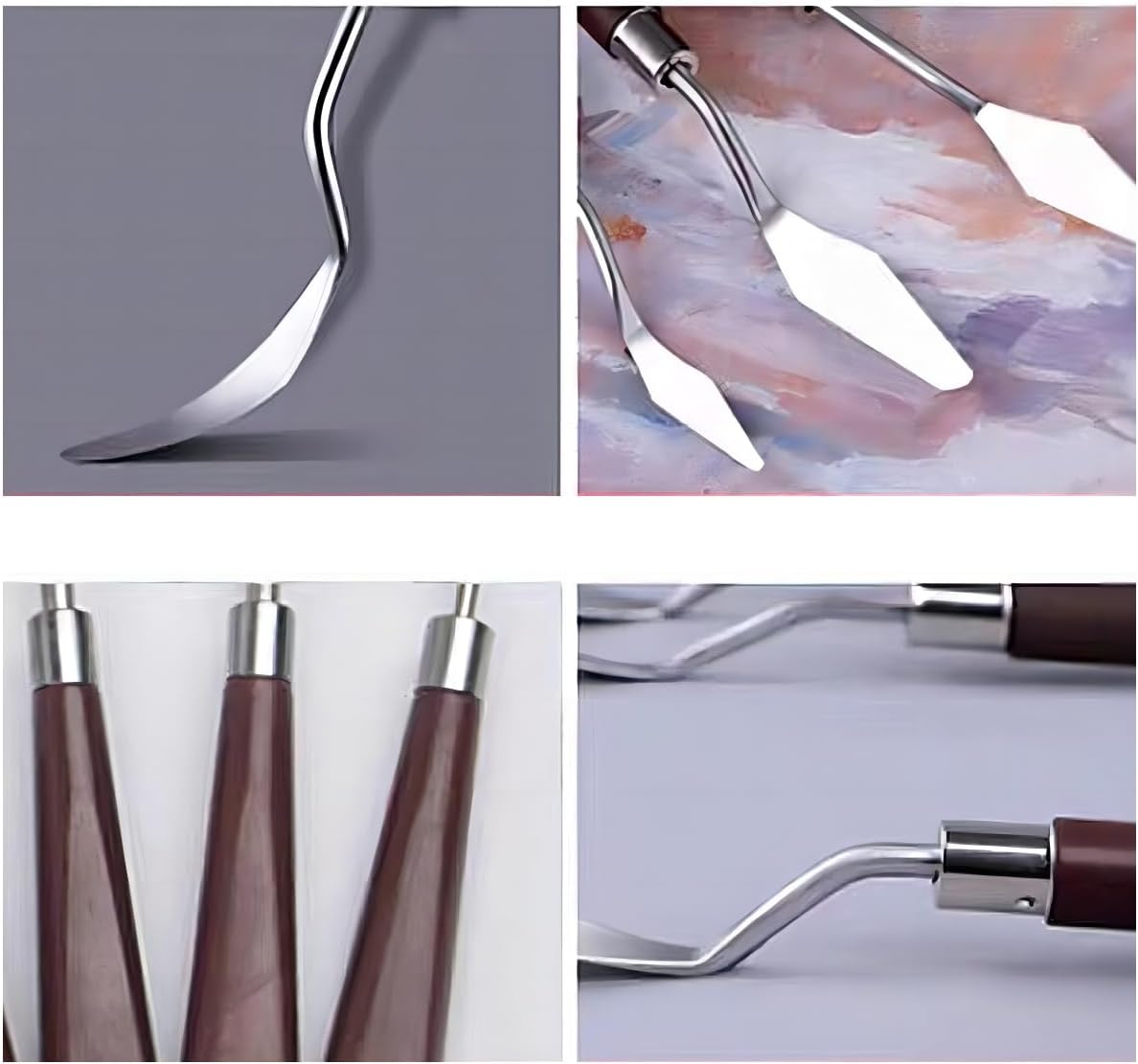 Cake Cream Spatula 5 Pieces, Stainless Steel Cake Apatula with Frosting Icing decorating Knife Art Painting Baking Pastry Tool Palette Knife for Cake Fondant Chocolate (5 Pcs)