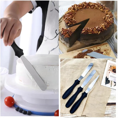 Cake Cream Spatula 5 Pieces, Stainless Steel Cake Apatula with Frosting Icing decorating Knife Art Painting Baking Pastry Tool Palette Knife for Cake Fondant Chocolate (5 Pcs)