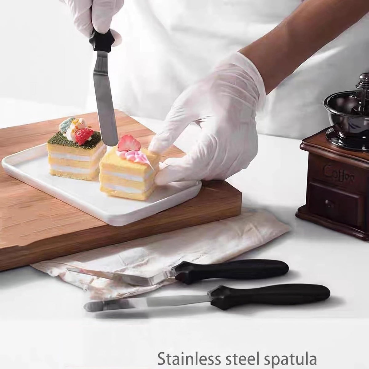 Cake Cream Spatula 5 Pieces, Stainless Steel Cake Apatula with Frosting Icing decorating Knife Art Painting Baking Pastry Tool Palette Knife for Cake Fondant Chocolate (5 Pcs)