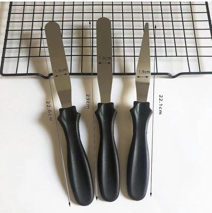 Cake Cream Spatula 5 Pieces, Stainless Steel Cake Apatula with Frosting Icing decorating Knife Art Painting Baking Pastry Tool Palette Knife for Cake Fondant Chocolate (5 Pcs)