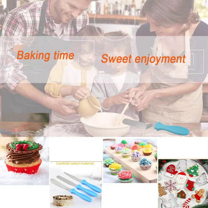 Cake Cream Spatula 5 Pieces, Stainless Steel Cake Apatula with Frosting Icing decorating Knife Art Painting Baking Pastry Tool Palette Knife for Cake Fondant Chocolate (5 Pcs)