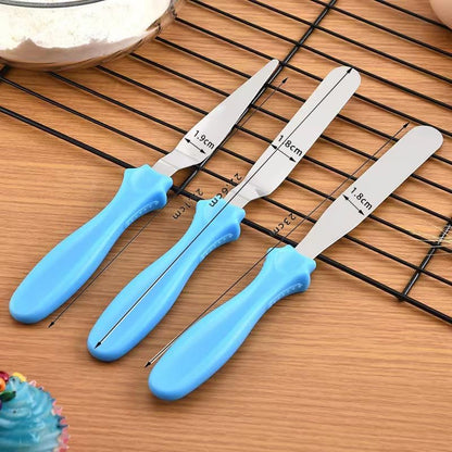 Cake Cream Spatula 5 Pieces, Stainless Steel Cake Apatula with Frosting Icing decorating Knife Art Painting Baking Pastry Tool Palette Knife for Cake Fondant Chocolate (5 Pcs)