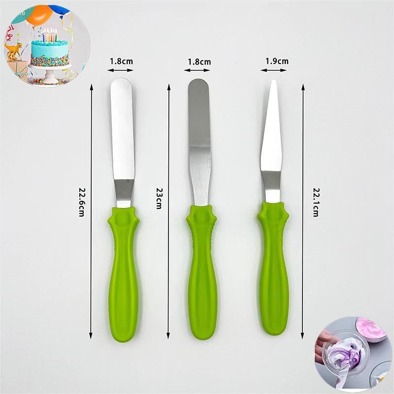Cake Cream Spatula 5 Pieces, Stainless Steel Cake Apatula with Frosting Icing decorating Knife Art Painting Baking Pastry Tool Palette Knife for Cake Fondant Chocolate (5 Pcs)
