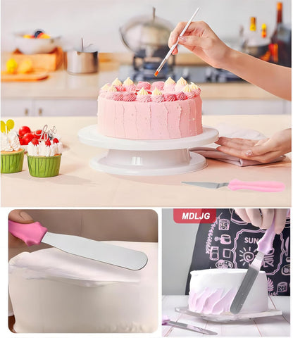Cake Cream Spatula 5 Pieces, Stainless Steel Cake Apatula with Frosting Icing decorating Knife Art Painting Baking Pastry Tool Palette Knife for Cake Fondant Chocolate (5 Pcs)