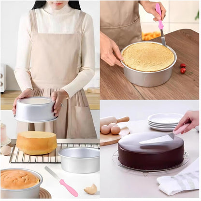 Cake Cream Spatula 5 Pieces, Stainless Steel Cake Apatula with Frosting Icing decorating Knife Art Painting Baking Pastry Tool Palette Knife for Cake Fondant Chocolate (5 Pcs)