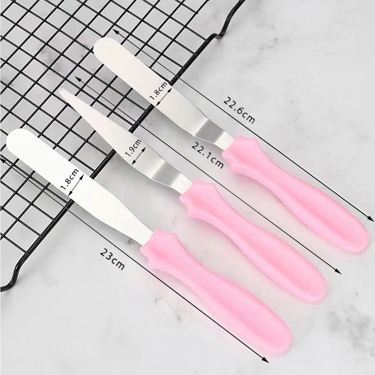 Cake Cream Spatula 5 Pieces, Stainless Steel Cake Apatula with Frosting Icing decorating Knife Art Painting Baking Pastry Tool Palette Knife for Cake Fondant Chocolate (5 Pcs)