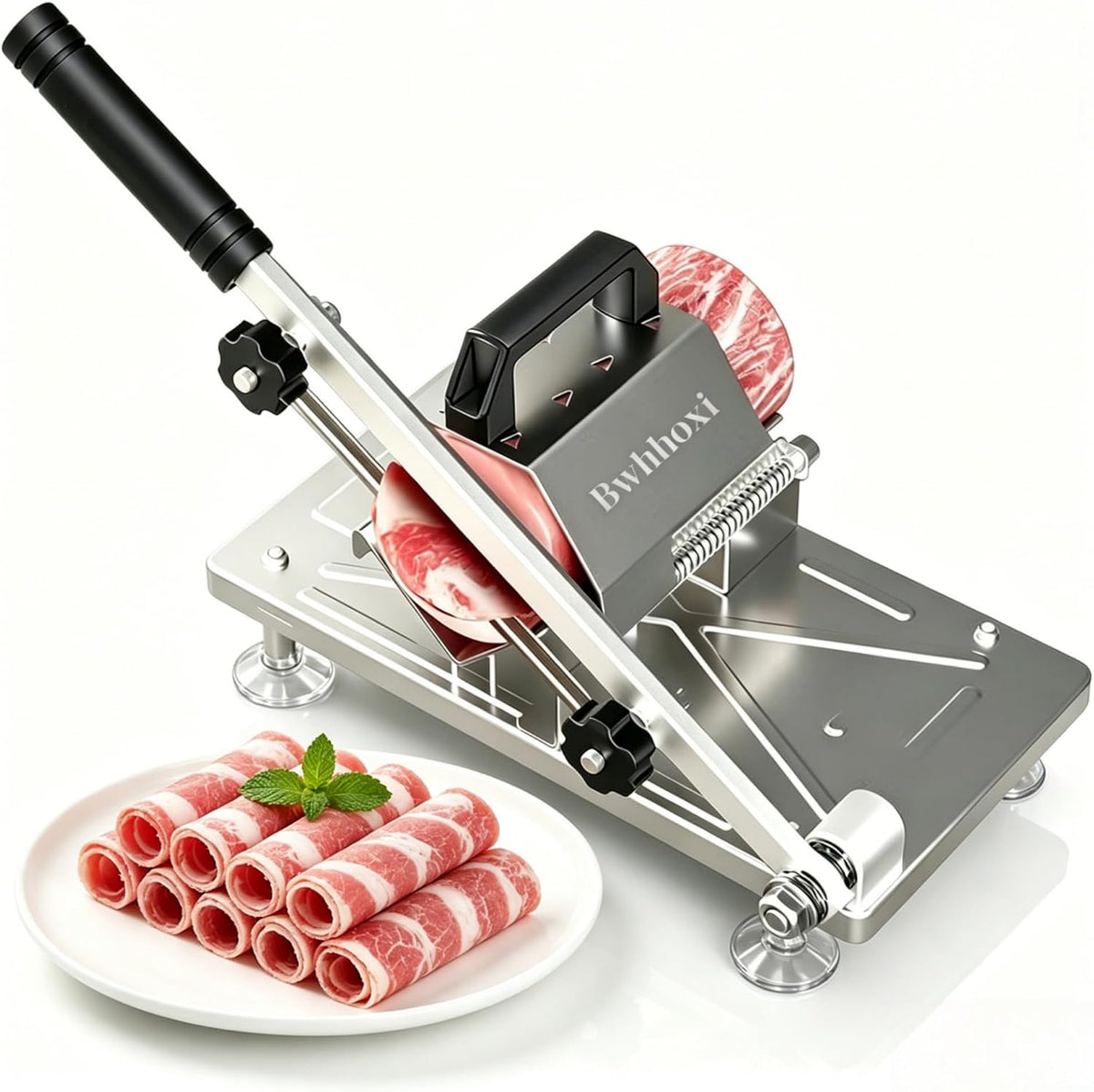 Manual Frozen Meat Slicer Upgraded Stainless Steel Compact for Home