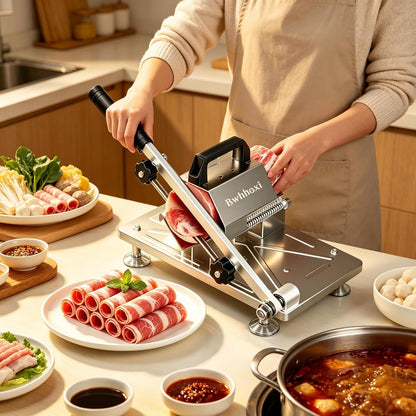 Manual Frozen Meat Slicer Upgraded Stainless Steel Compact for Home