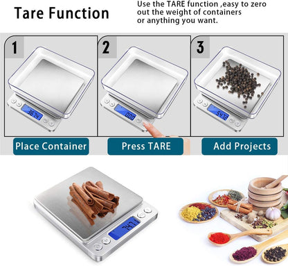 Digital Gram Scale .01 Gram Accuracy, 500g Small Jewelry Scale
