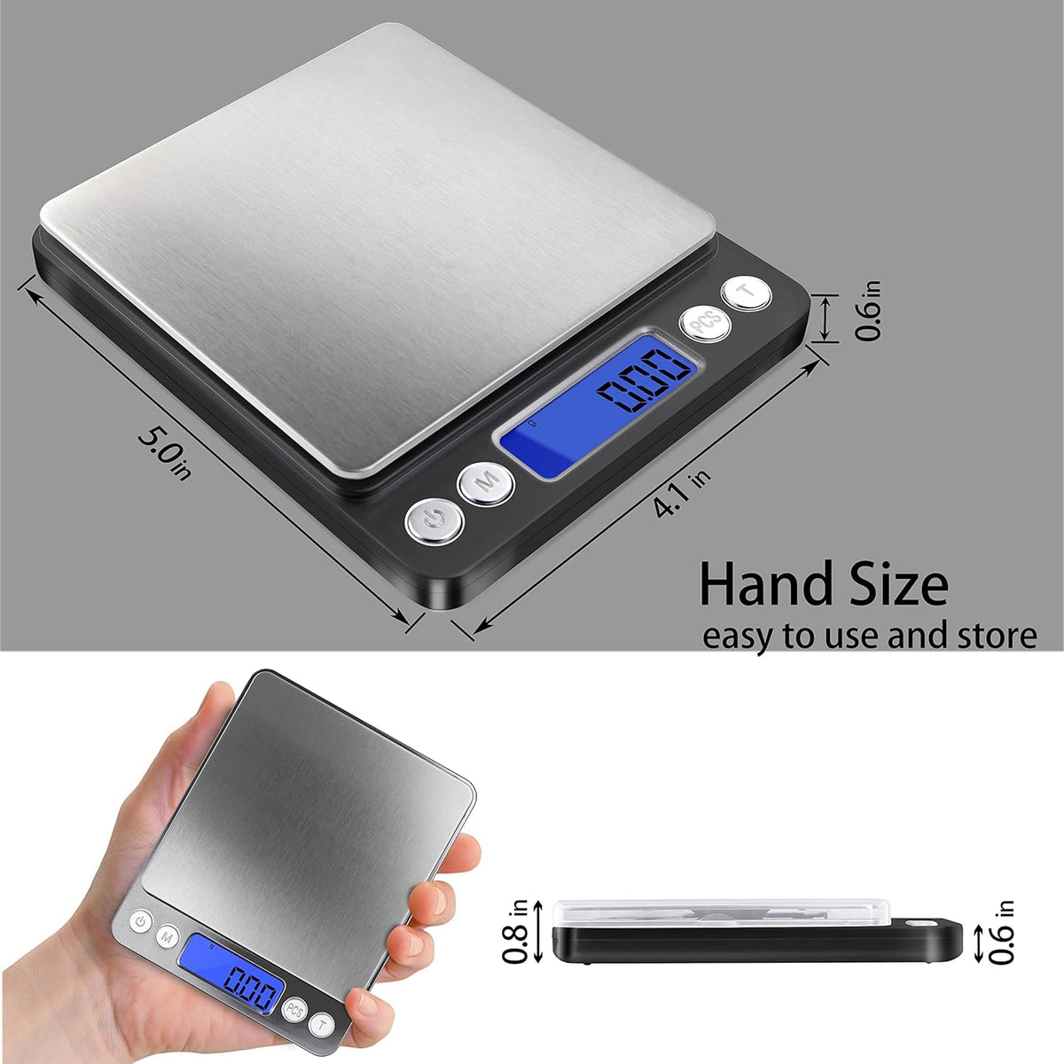 Digital Gram Scale .01 Gram Accuracy, 500g Small Jewelry Scale