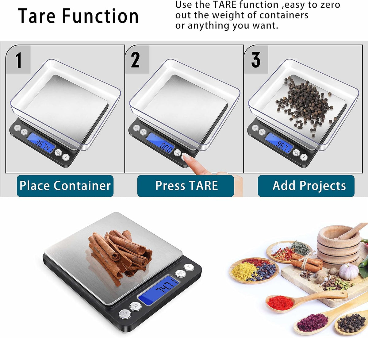 Digital Gram Scale .01 Gram Accuracy, 500g Small Jewelry Scale