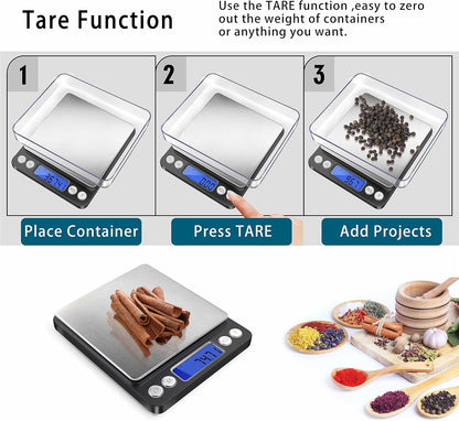 Digital Gram Scale .01 Gram Accuracy, 500g Small Jewelry Scale