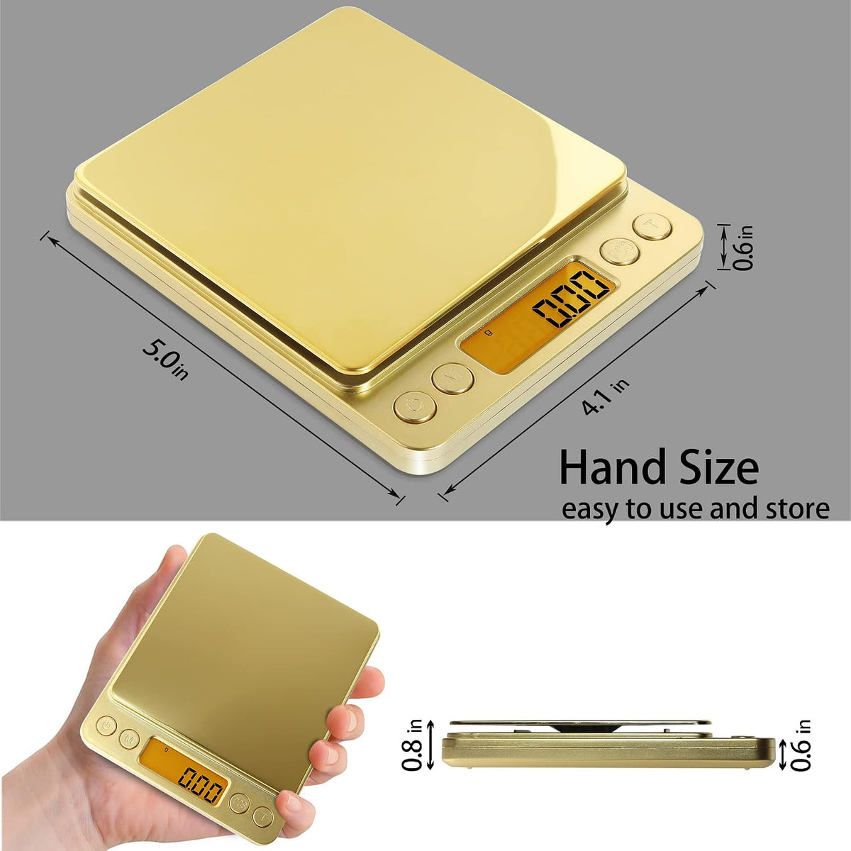 Digital Gram Scale .01 Gram Accuracy, 500g Small Jewelry Scale