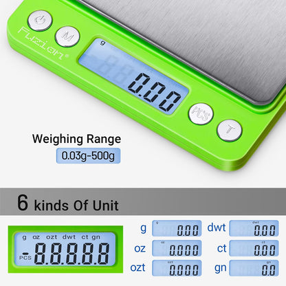 Digital Gram Scale .01 Gram Accuracy, 500g Small Jewelry Scale