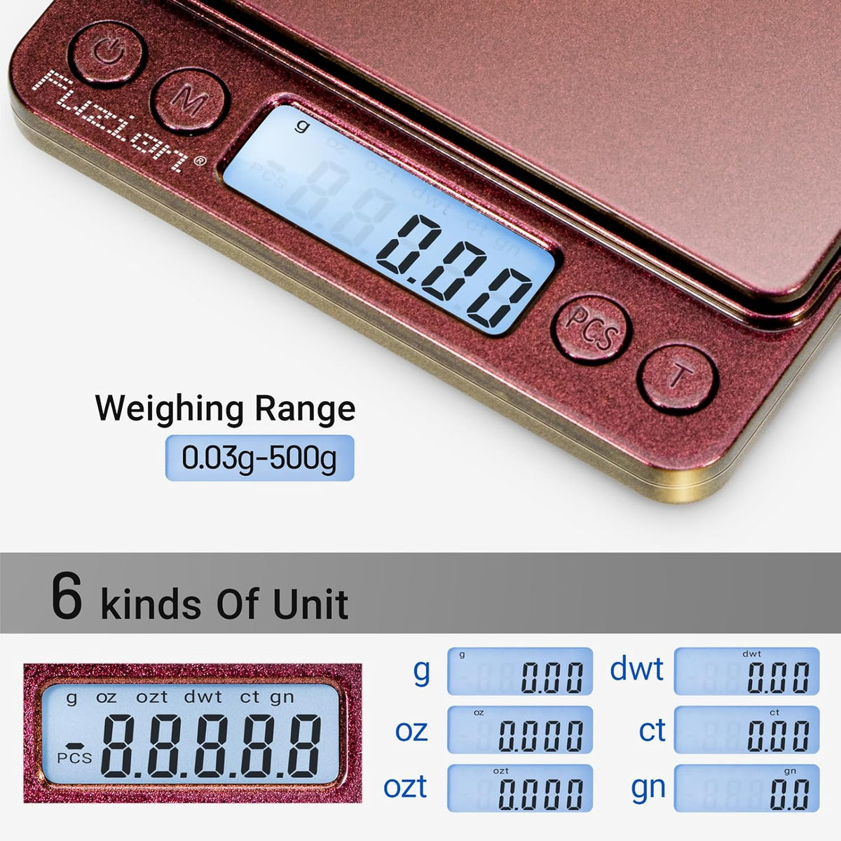 Digital Gram Scale .01 Gram Accuracy, 500g Small Jewelry Scale