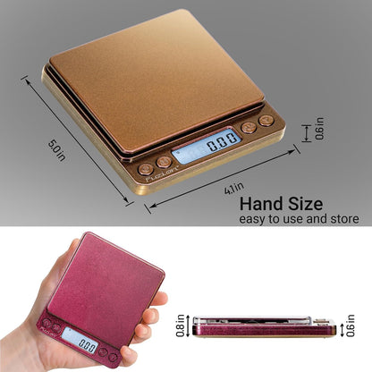 Digital Gram Scale .01 Gram Accuracy, 500g Small Jewelry Scale