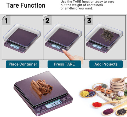 Digital Gram Scale .01 Gram Accuracy, 500g Small Jewelry Scale