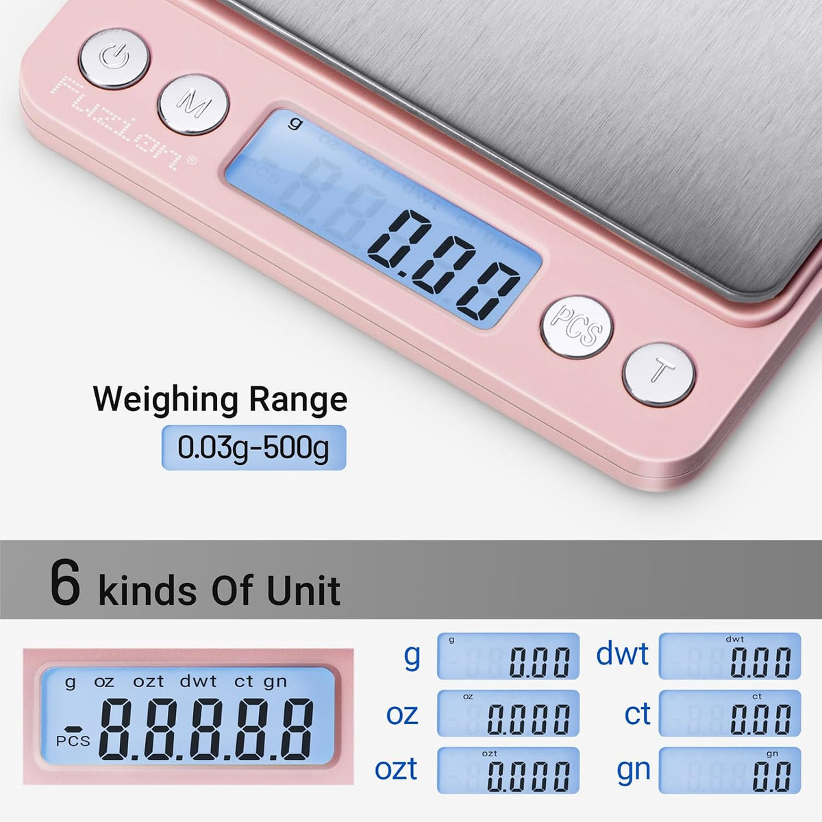 Digital Gram Scale .01 Gram Accuracy, 500g Small Jewelry Scale