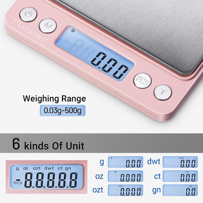 Digital Gram Scale .01 Gram Accuracy, 500g Small Jewelry Scale