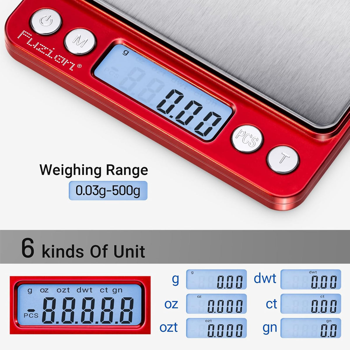 Digital Gram Scale .01 Gram Accuracy, 500g Small Jewelry Scale