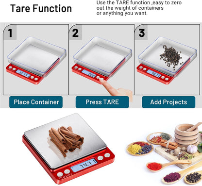 Digital Gram Scale .01 Gram Accuracy, 500g Small Jewelry Scale