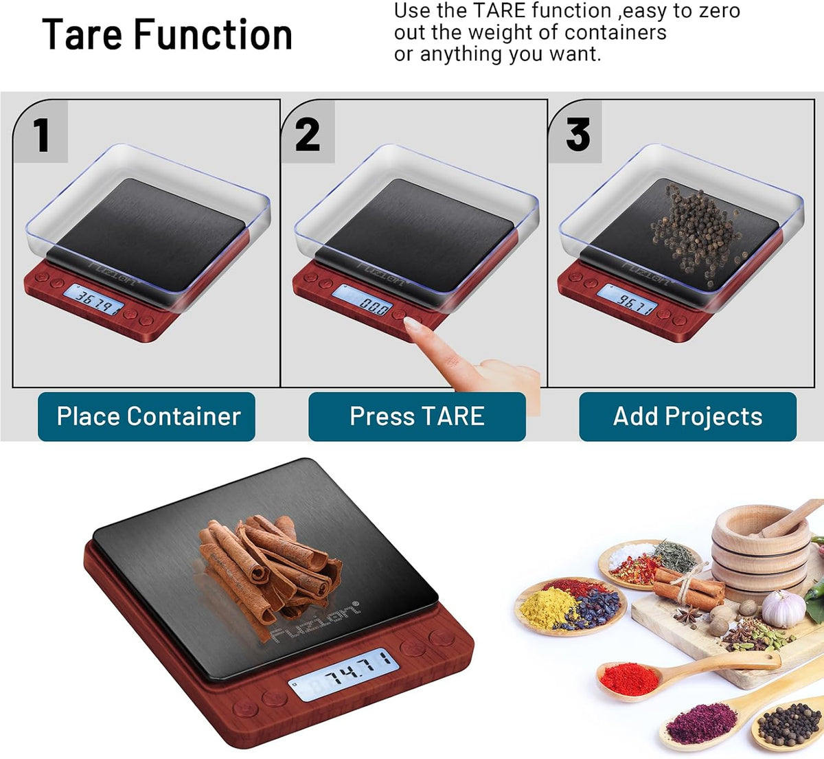 Digital Gram Scale .01 Gram Accuracy, 500g Small Jewelry Scale
