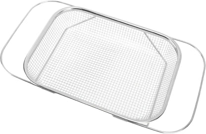 Stainless Steel Colander, Over The Sink Strainer Basket Kitchen S Er Gold Strainer Over The Sink Colander Basket for with Handles Fine Mesh Expandable Essentials (Silver)