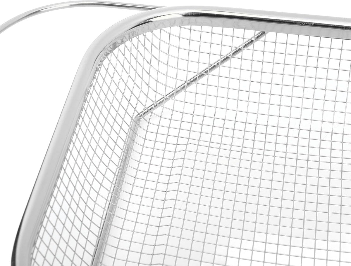 Stainless Steel Colander, Over The Sink Strainer Basket Kitchen S Er Gold Strainer Over The Sink Colander Basket for with Handles Fine Mesh Expandable Essentials (Silver)