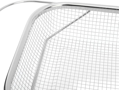 Stainless Steel Colander, Over The Sink Strainer Basket Kitchen S Er Gold Strainer Over The Sink Colander Basket for with Handles Fine Mesh Expandable Essentials (Silver)