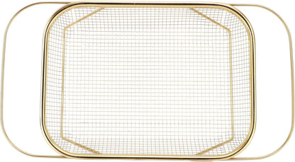 Stainless Steel Colander, Over The Sink Strainer Basket Kitchen S Er Gold Strainer Over The Sink Colander Basket for with Handles Fine Mesh Expandable Essentials (Silver)