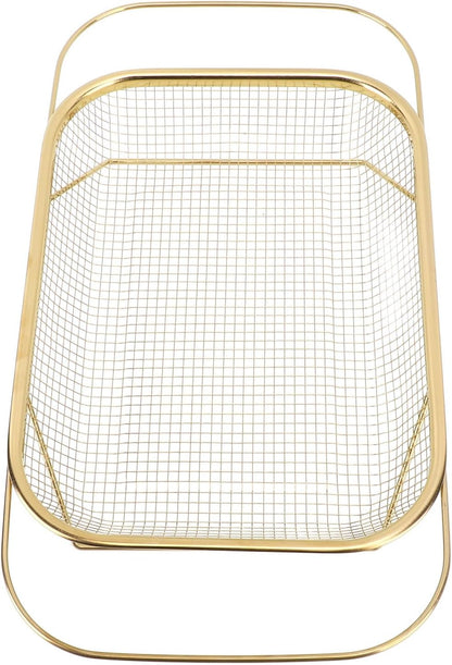 Stainless Steel Colander, Over The Sink Strainer Basket Kitchen S Er Gold Strainer Over The Sink Colander Basket for with Handles Fine Mesh Expandable Essentials (Silver)