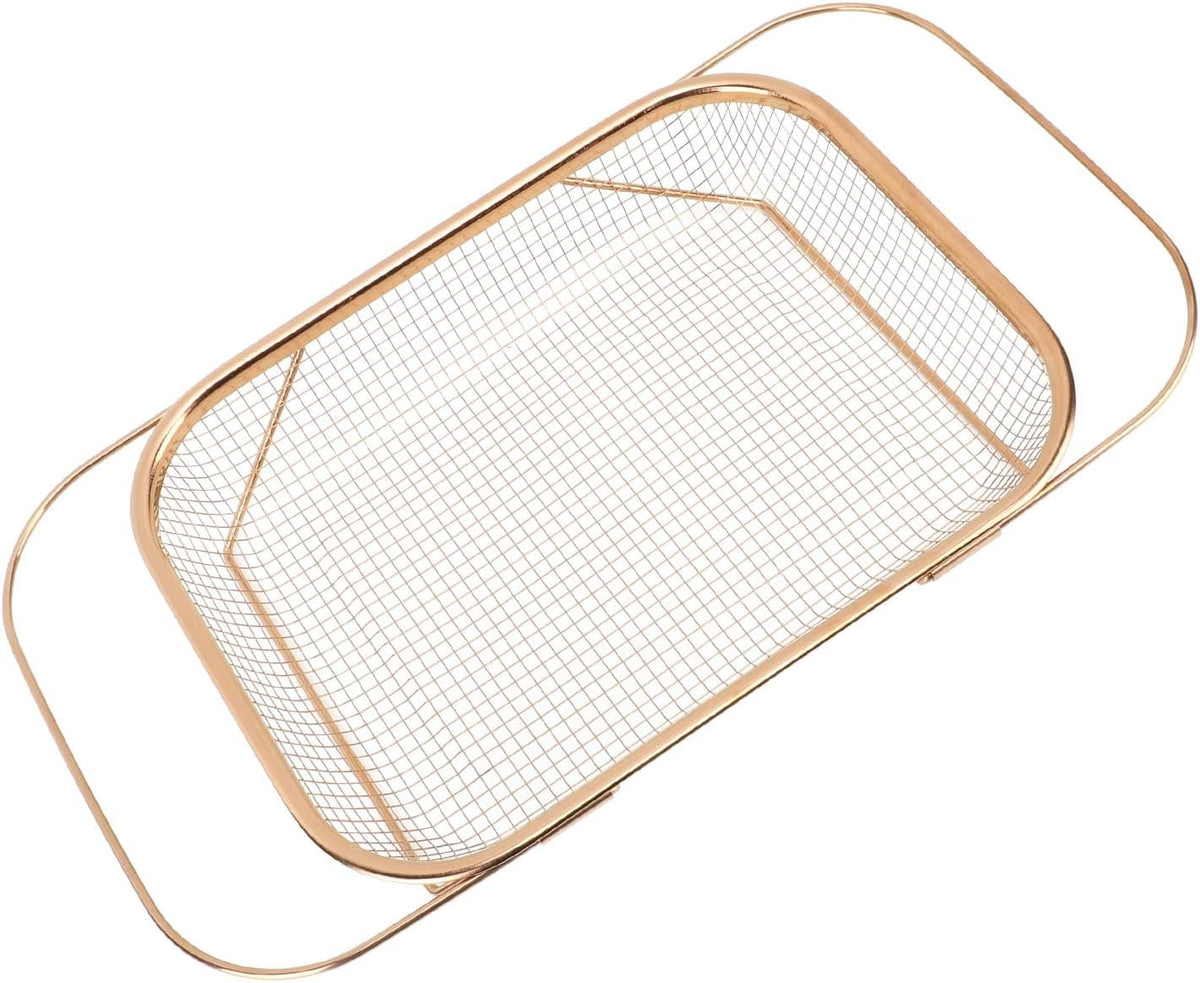 Stainless Steel Colander, Over The Sink Strainer Basket Kitchen S Er Gold Strainer Over The Sink Colander Basket for with Handles Fine Mesh Expandable Essentials (Silver)