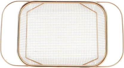 Stainless Steel Colander, Over The Sink Strainer Basket Kitchen S Er Gold Strainer Over The Sink Colander Basket for with Handles Fine Mesh Expandable Essentials (Silver)
