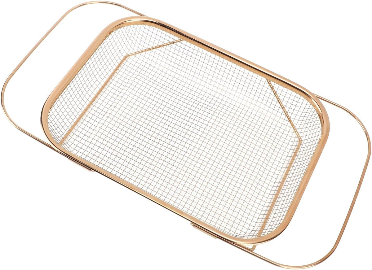 Stainless Steel Colander, Over The Sink Strainer Basket Kitchen S Er Gold Strainer Over The Sink Colander Basket for with Handles Fine Mesh Expandable Essentials (Silver)