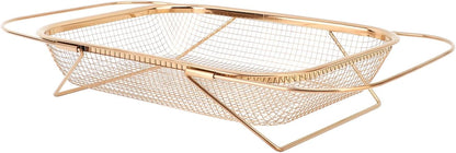 Stainless Steel Colander, Over The Sink Strainer Basket Kitchen S Er Gold Strainer Over The Sink Colander Basket for with Handles Fine Mesh Expandable Essentials (Silver)