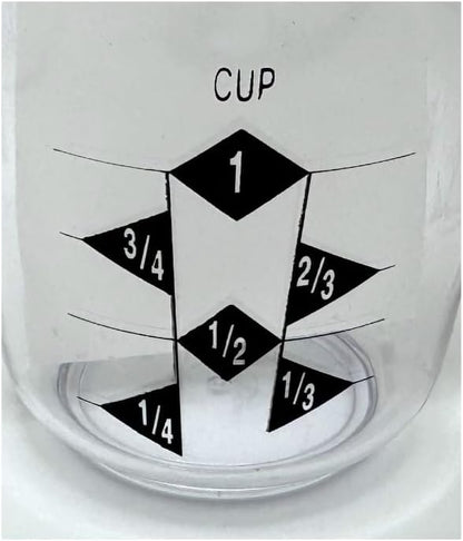 1 Cup Plastic Measuring Cup with Handle - Durable - Easy to Read - US and Metric - Dishwasher Safe - Great for Liquid, Rice, Coffee, Dog Food, Soap, Oil, and More
