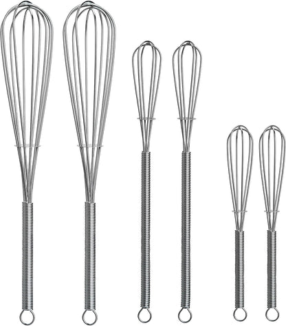 8 inch Mini Wire Whisk 6 Pack - Stainless Steel