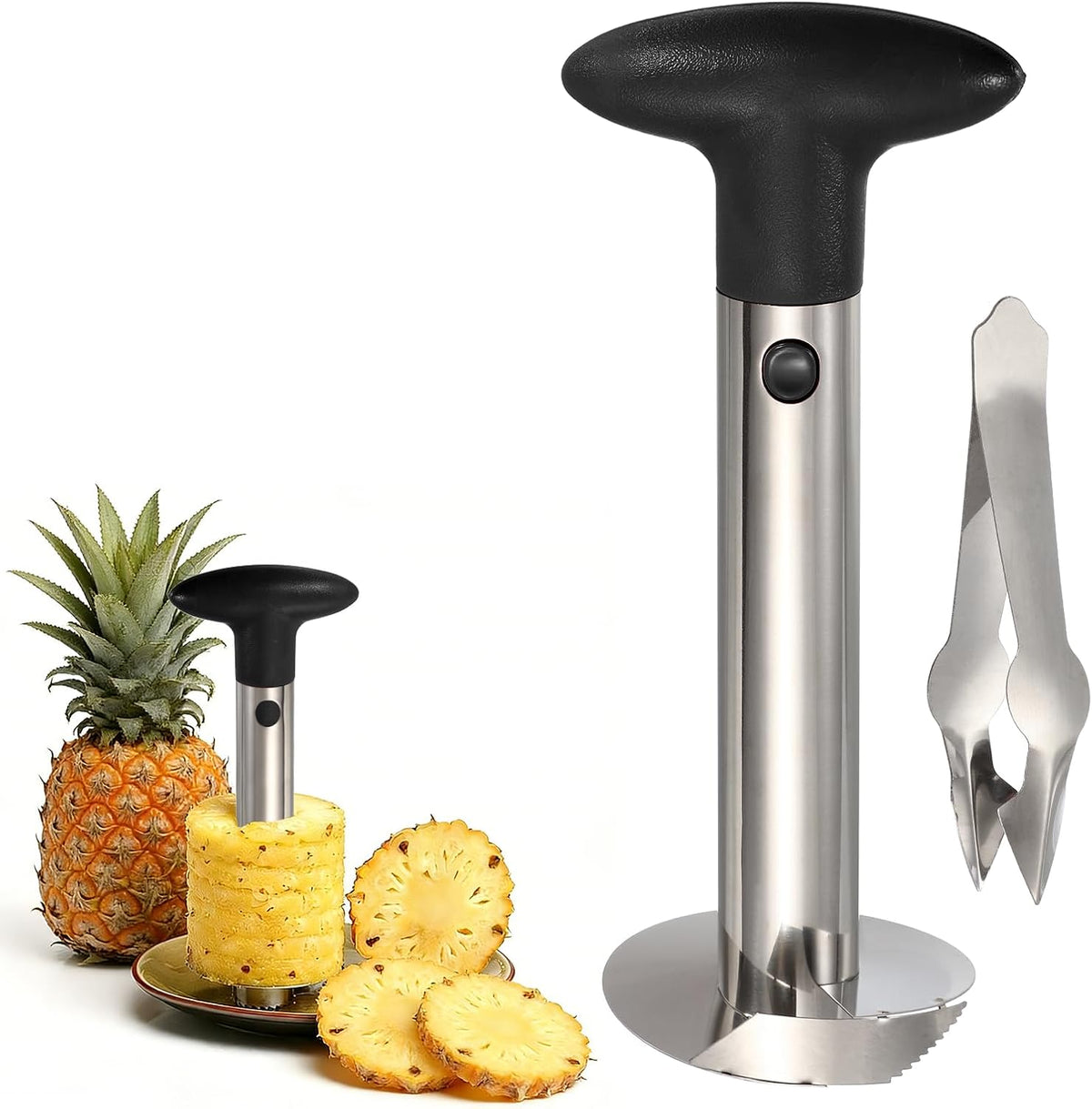 Pineapple Corer and Slicer Set 9.4x4.1" Stainless Steel Light Purple