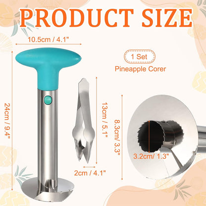 Pineapple Corer and Slicer Set 9.4x4.1" Stainless Steel Light Purple