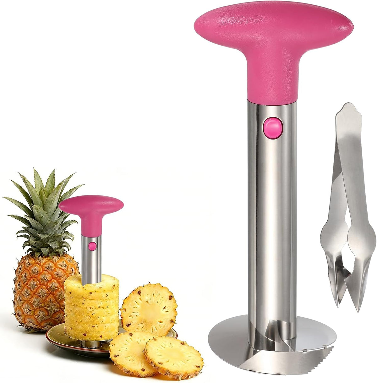 Pineapple Corer and Slicer Set 9.4x4.1" Stainless Steel Light Purple