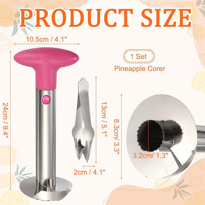 Pineapple Corer and Slicer Set 9.4x4.1" Stainless Steel Light Purple