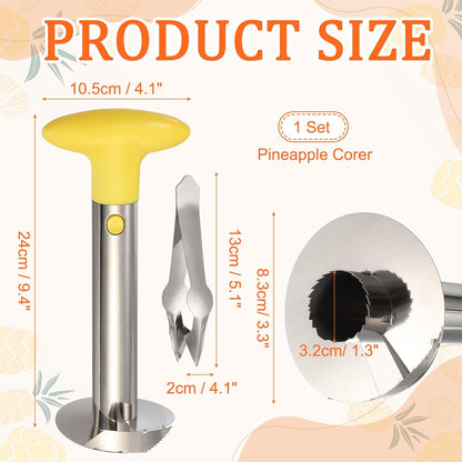 Pineapple Corer and Slicer Set 9.4x4.1" Stainless Steel Light Purple