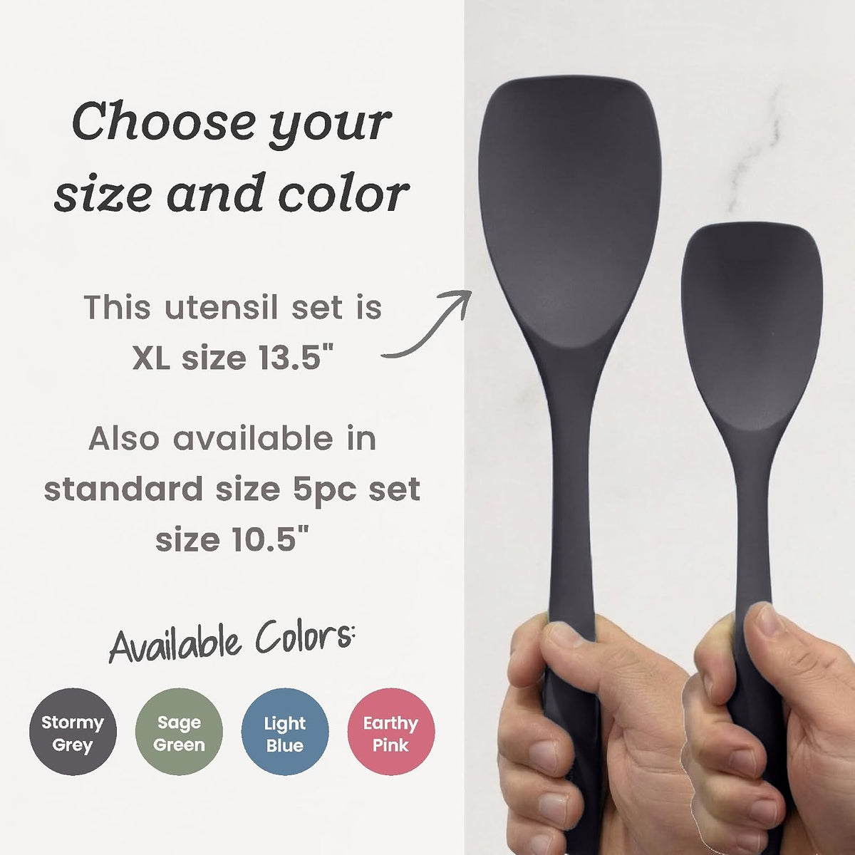 Starpack Like a Boss XL Silicone Cooking Utensils Set (6-Piece, 13.5") - LFGB Certified, 600°F Heat Resistant, BPA-Free - Heavy-Duty Steel Core, Dishwasher Safe - for Nonstick Cookware, Earthy Pink