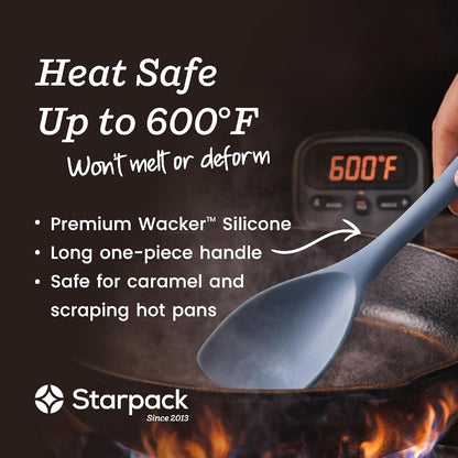 Starpack Like a Boss XL Silicone Cooking Utensils Set (6-Piece, 13.5") - LFGB Certified, 600°F Heat Resistant, BPA-Free - Heavy-Duty Steel Core, Dishwasher Safe - for Nonstick Cookware, Earthy Pink