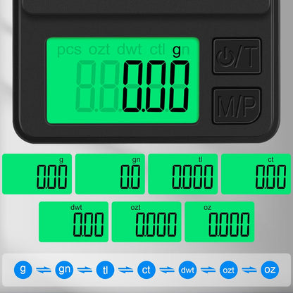 Digital Pocket Scale 1000g x 0.01g, Portable Precision Gram Scale