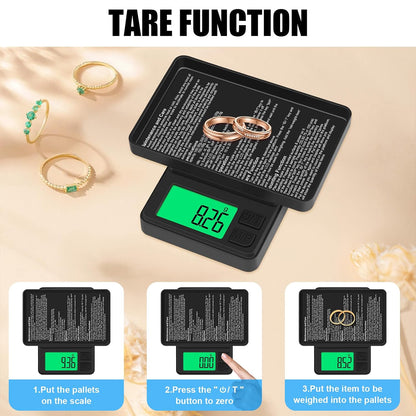 Digital Pocket Scale 1000g x 0.01g, Portable Precision Gram Scale