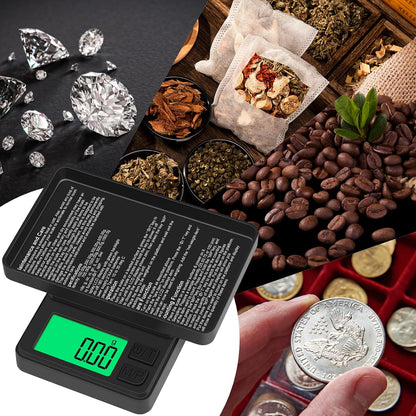 Digital Pocket Scale 1000g x 0.01g, Portable Precision Gram Scale
