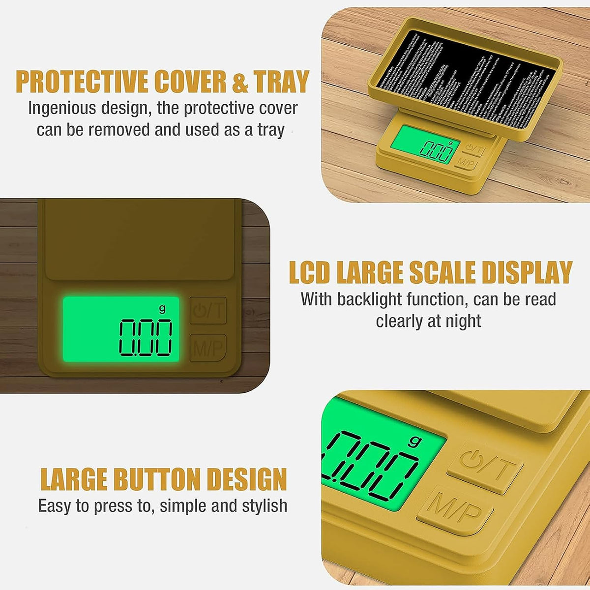 Digital Pocket Scale 1000g x 0.01g, Portable Precision Gram Scale