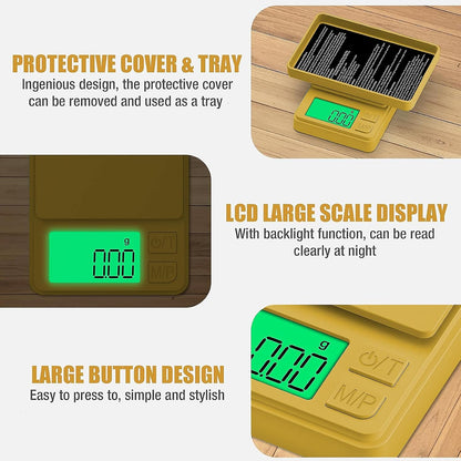 Digital Pocket Scale 1000g x 0.01g, Portable Precision Gram Scale